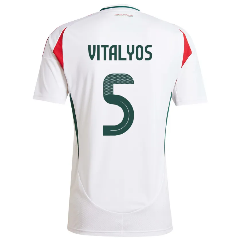 Danxen Herren Ungarn Viktor Vitályos #5 Weiß Auswärtstrikot Trikot 24-26 T-Shirt Schweiz
