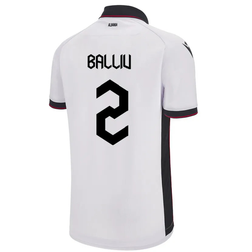 Danxen Herren Albanien Iván Balliu #2 Weiß Auswärtstrikot Trikot 24-26 T-Shirt Schweiz