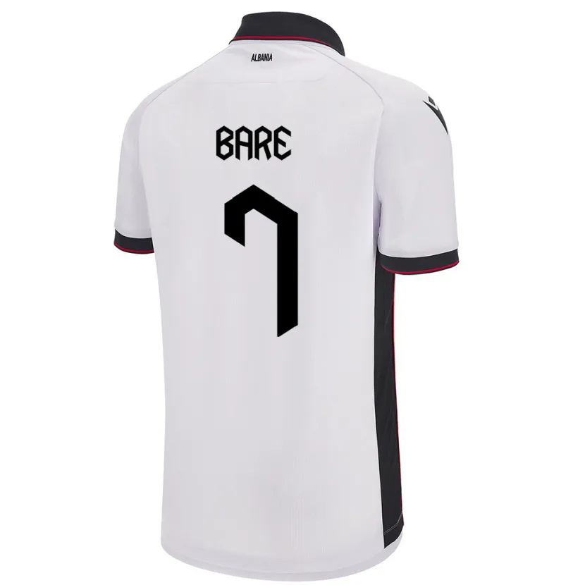 Danxen Herren Albanien Keidi Bare #7 Weiß Auswärtstrikot Trikot 24-26 T-Shirt Schweiz