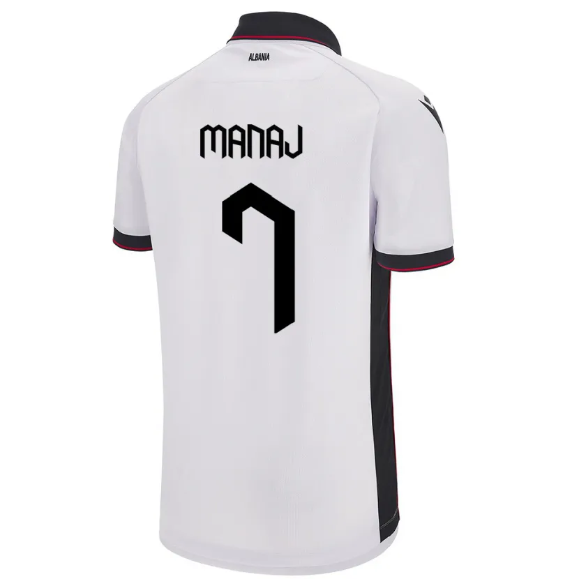 Danxen Herren Albanien Rey Manaj #7 Weiß Auswärtstrikot Trikot 24-26 T-Shirt Schweiz