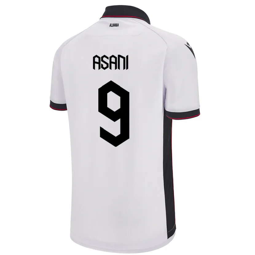 Danxen Herren Albanien Jasir Asani #9 Weiß Auswärtstrikot Trikot 24-26 T-Shirt Schweiz