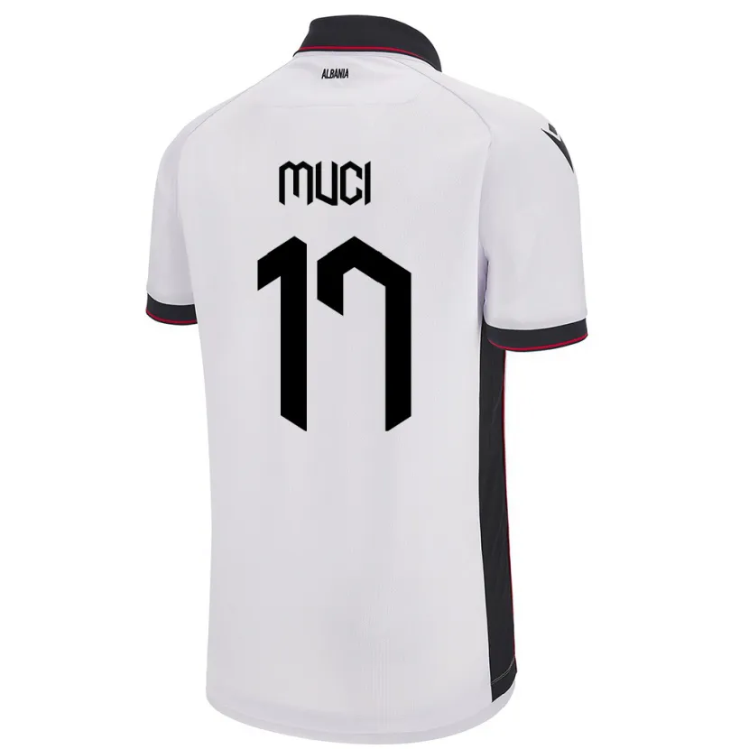 Danxen Herren Albanien Ernest Muci #17 Weiß Auswärtstrikot Trikot 24-26 T-Shirt Schweiz