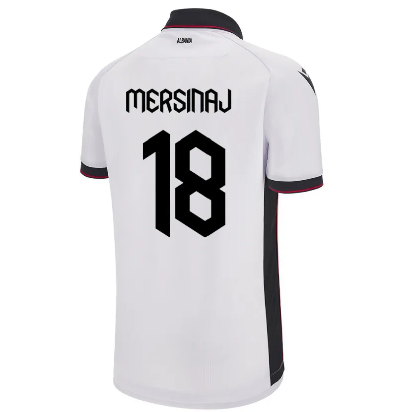 Danxen Herren Albanien Jon Mersinaj #18 Weiß Auswärtstrikot Trikot 24-26 T-Shirt Schweiz