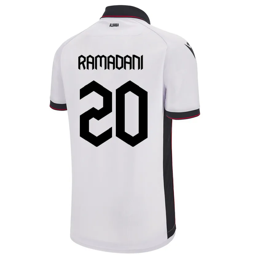 Danxen Herren Albanien Ylber Ramadani #20 Weiß Auswärtstrikot Trikot 24-26 T-Shirt Schweiz
