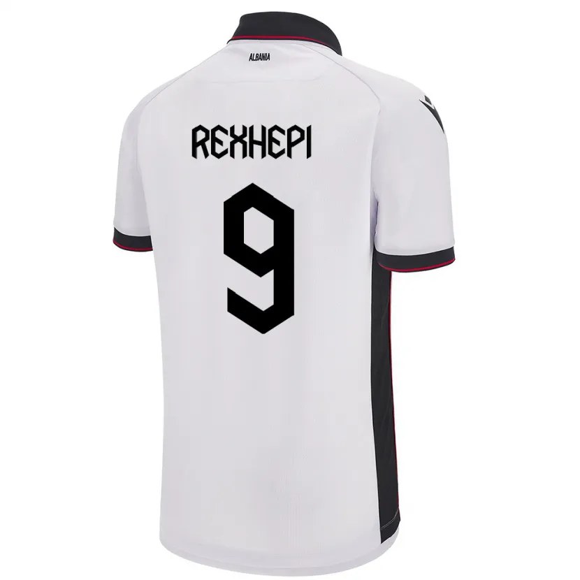 Danxen Herren Albanien Arlind Rexhepi #9 Weiß Auswärtstrikot Trikot 24-26 T-Shirt Schweiz
