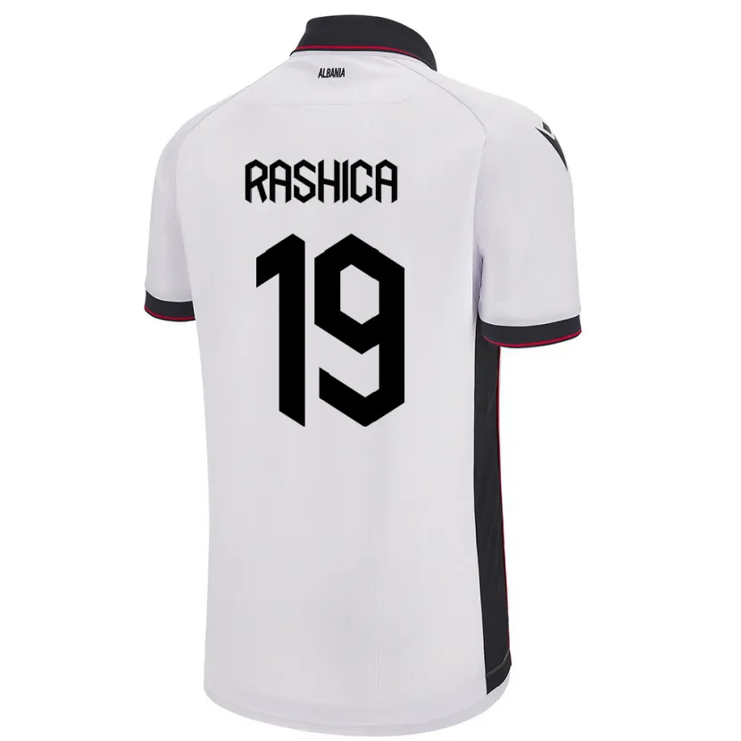 Danxen Herren Albanien Ermir Rashica #19 Weiß Auswärtstrikot Trikot 24-26 T-Shirt Schweiz