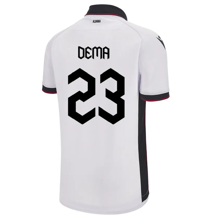 Danxen Herren Albanien Endri Dema #23 Weiß Auswärtstrikot Trikot 24-26 T-Shirt Schweiz