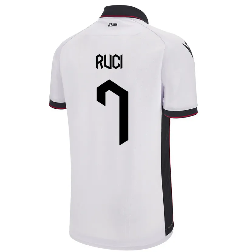 Danxen Herren Albanien Flamur Ruci #7 Weiß Auswärtstrikot Trikot 24-26 T-Shirt Schweiz