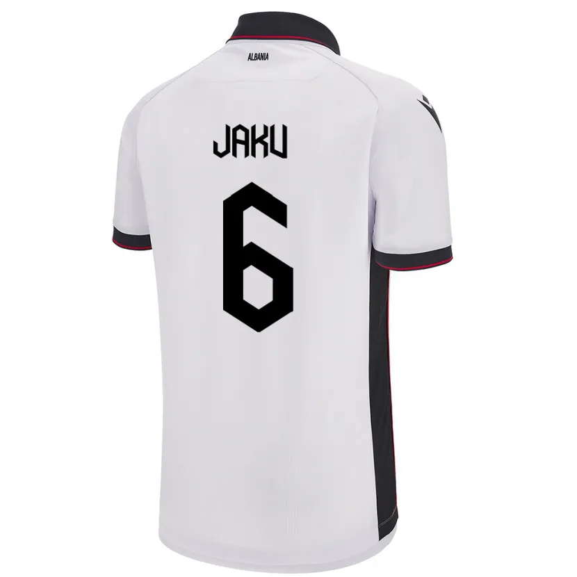 Danxen Herren Albanien Jordi Jaku #6 Weiß Auswärtstrikot Trikot 24-26 T-Shirt Schweiz