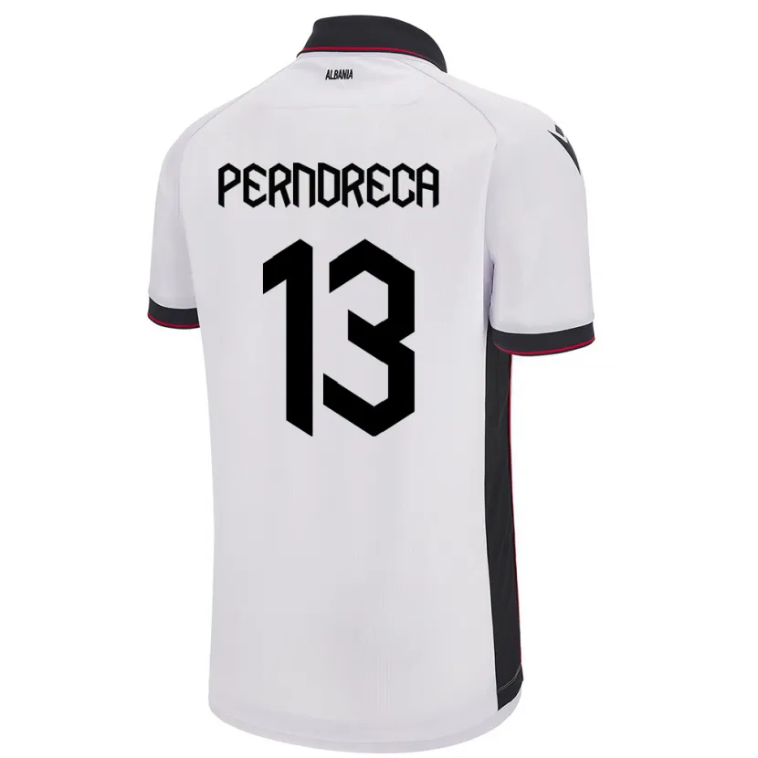 Danxen Herren Albanien Fabjan Perndreca #13 Weiß Auswärtstrikot Trikot 24-26 T-Shirt Schweiz