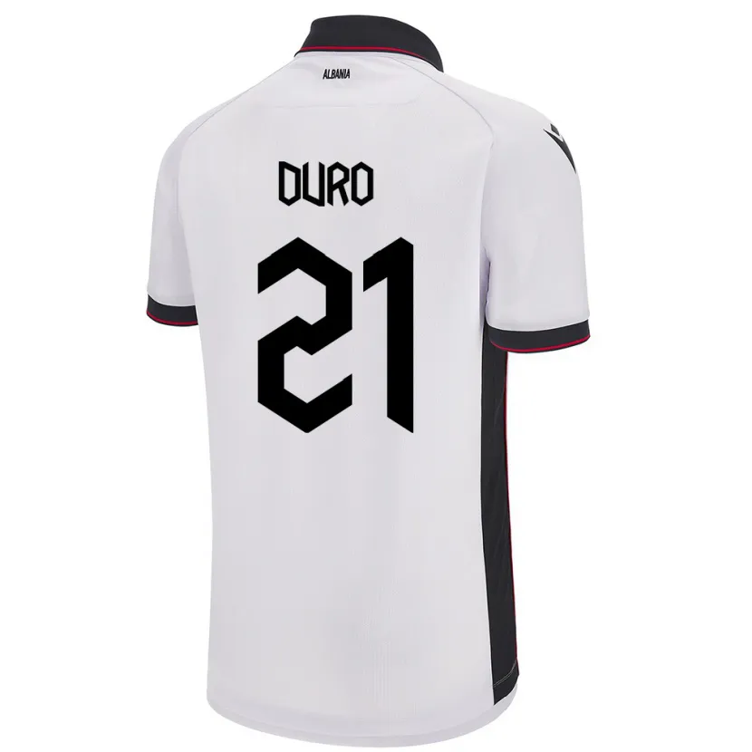 Danxen Herren Albanien Dejvi Duro #21 Weiß Auswärtstrikot Trikot 24-26 T-Shirt Schweiz