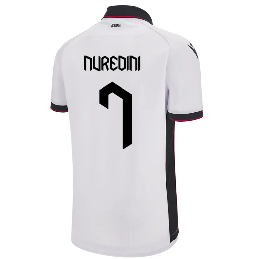 Danxen Herren Albanien Joi Nuredini #7 Weiß Auswärtstrikot Trikot 24-26 T-Shirt Schweiz
