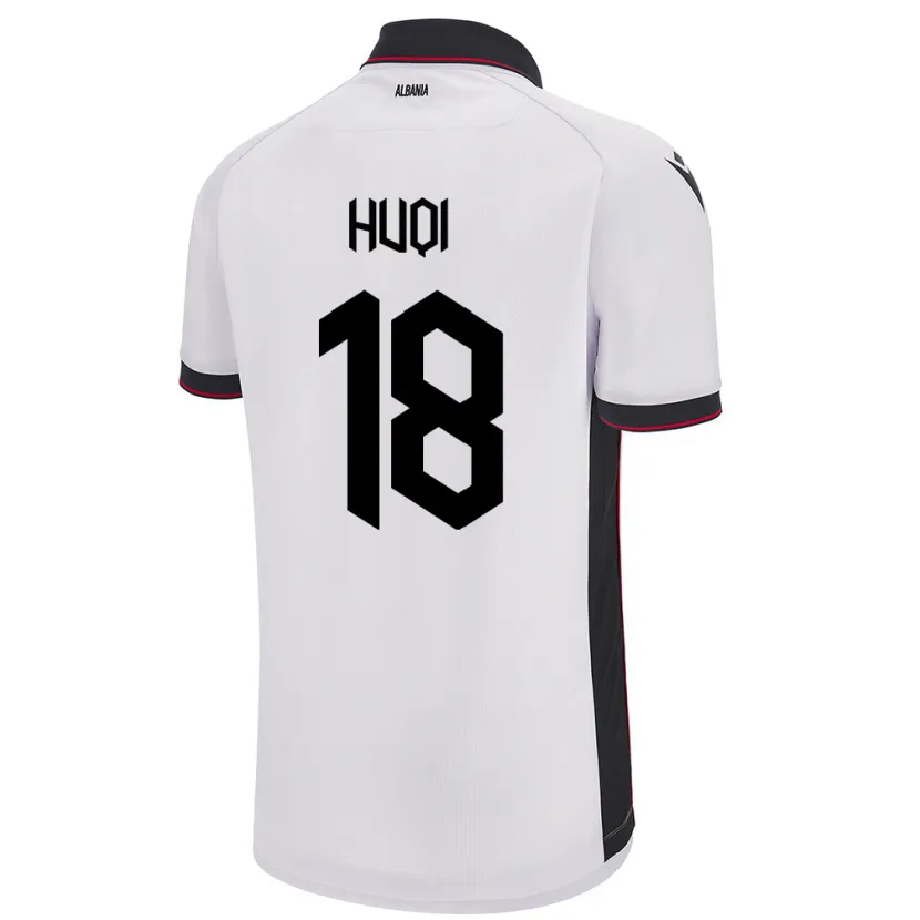 Danxen Herren Albanien Mattia Huqi #18 Weiß Auswärtstrikot Trikot 24-26 T-Shirt Schweiz
