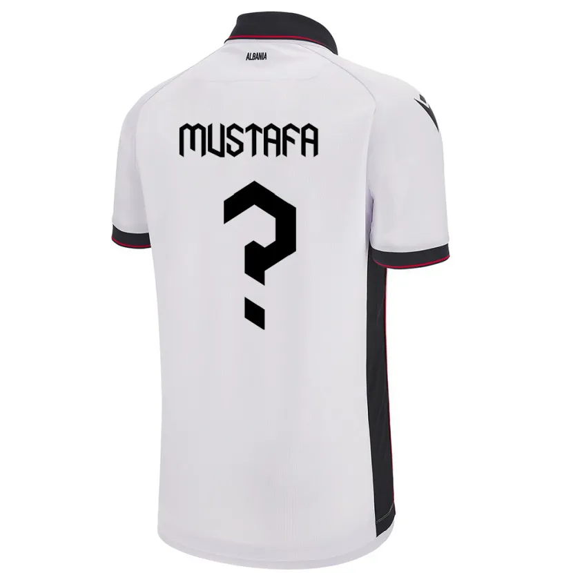 Danxen Herren Albanien Erno Mustafa #0 Weiß Auswärtstrikot Trikot 24-26 T-Shirt Schweiz