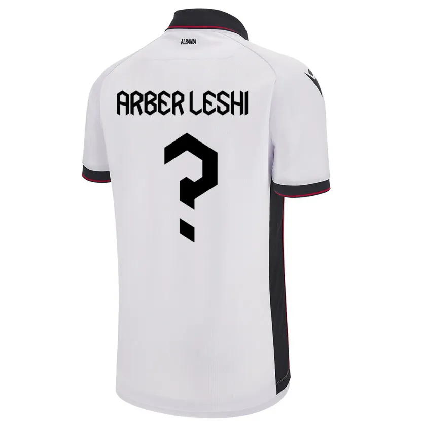Danxen Herren Albanien Arber Leshi #0 Weiß Auswärtstrikot Trikot 24-26 T-Shirt Schweiz
