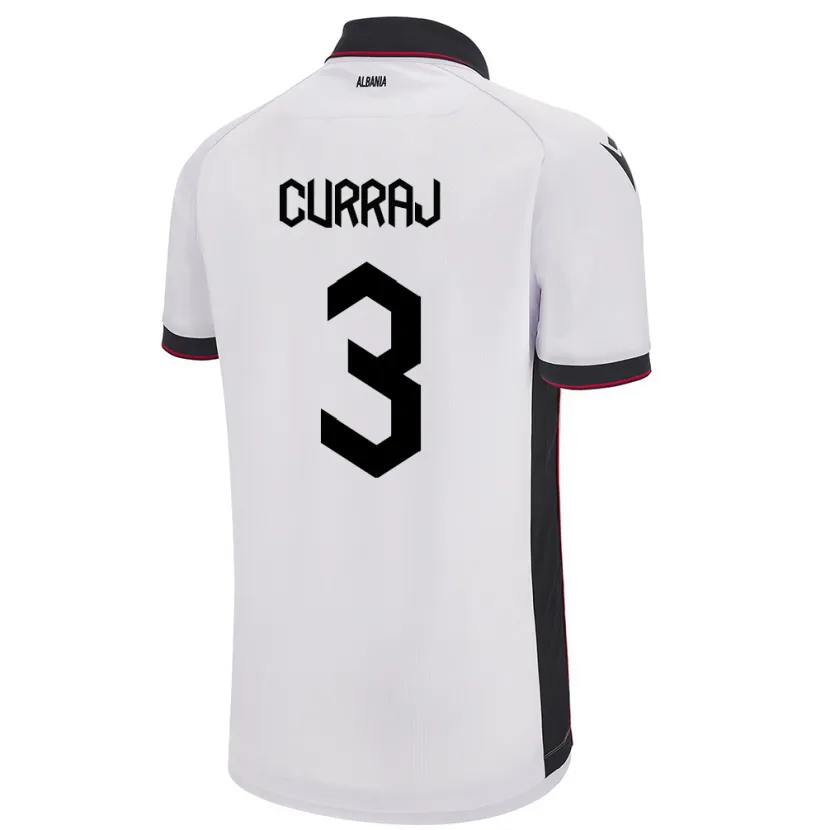 Danxen Herren Albanien Arbenita Curraj #3 Weiß Auswärtstrikot Trikot 24-26 T-Shirt Schweiz
