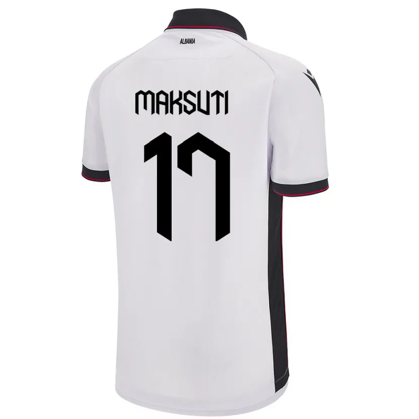 Danxen Herren Albanien Kristina Maksuti #17 Weiß Auswärtstrikot Trikot 24-26 T-Shirt Schweiz