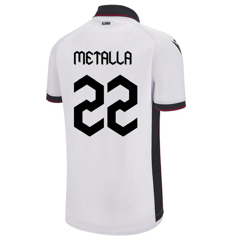 Danxen Herren Albanien Mikaela Metalla #22 Weiß Auswärtstrikot Trikot 24-26 T-Shirt Schweiz