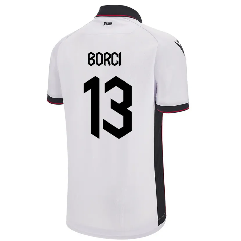 Danxen Herren Albanien Klaudia Borci #13 Weiß Auswärtstrikot Trikot 24-26 T-Shirt Schweiz
