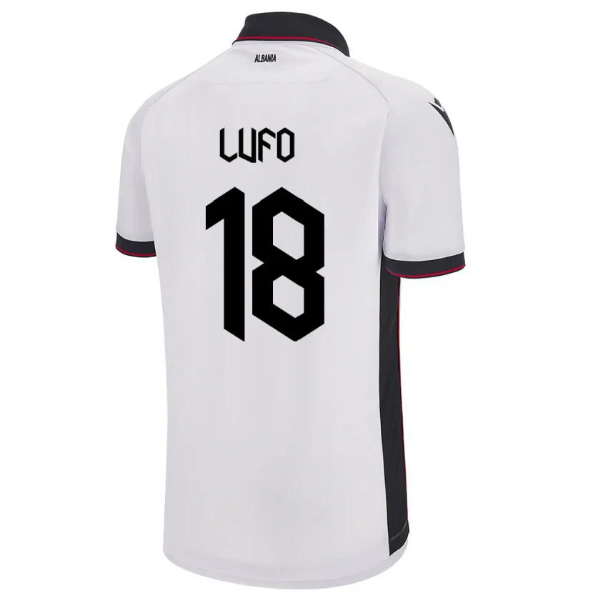 Danxen Herren Albanien Esi Lufo #18 Weiß Auswärtstrikot Trikot 24-26 T-Shirt Schweiz