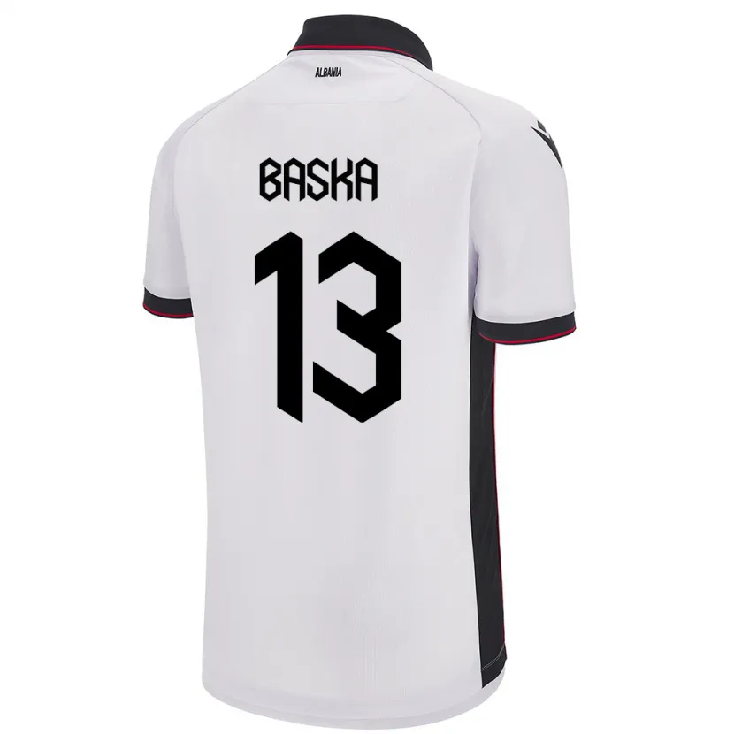 Danxen Herren Albanien Maria Baska #13 Weiß Auswärtstrikot Trikot 24-26 T-Shirt Schweiz