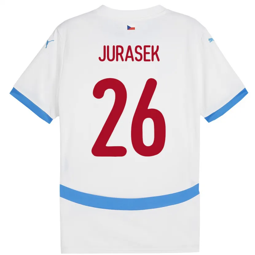 Danxen Herren Tschechien Matej Jurasek #26 Weiß Auswärtstrikot Trikot 24-26 T-Shirt Schweiz
