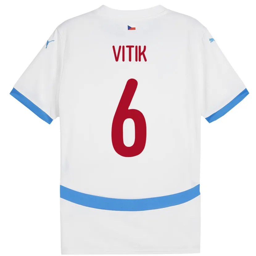 Danxen Herren Tschechien Martin Vitík #6 Weiß Auswärtstrikot Trikot 24-26 T-Shirt Schweiz