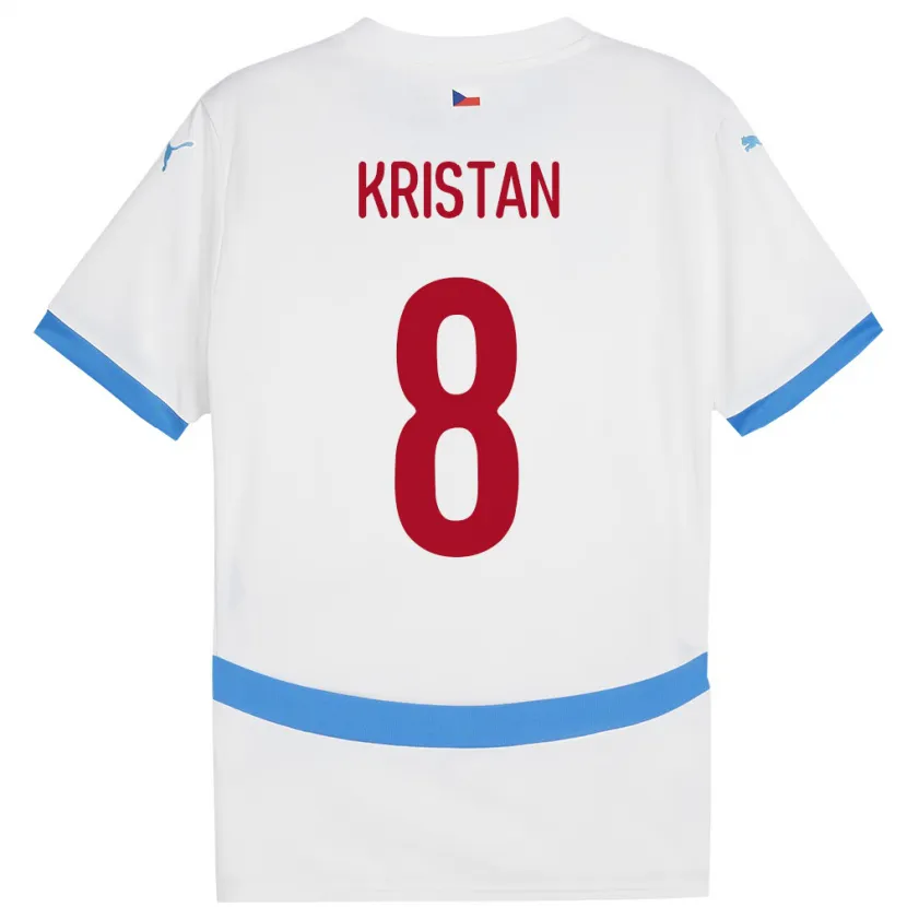 Danxen Herren Tschechien Jakub Kristan #8 Weiß Auswärtstrikot Trikot 24-26 T-Shirt Schweiz