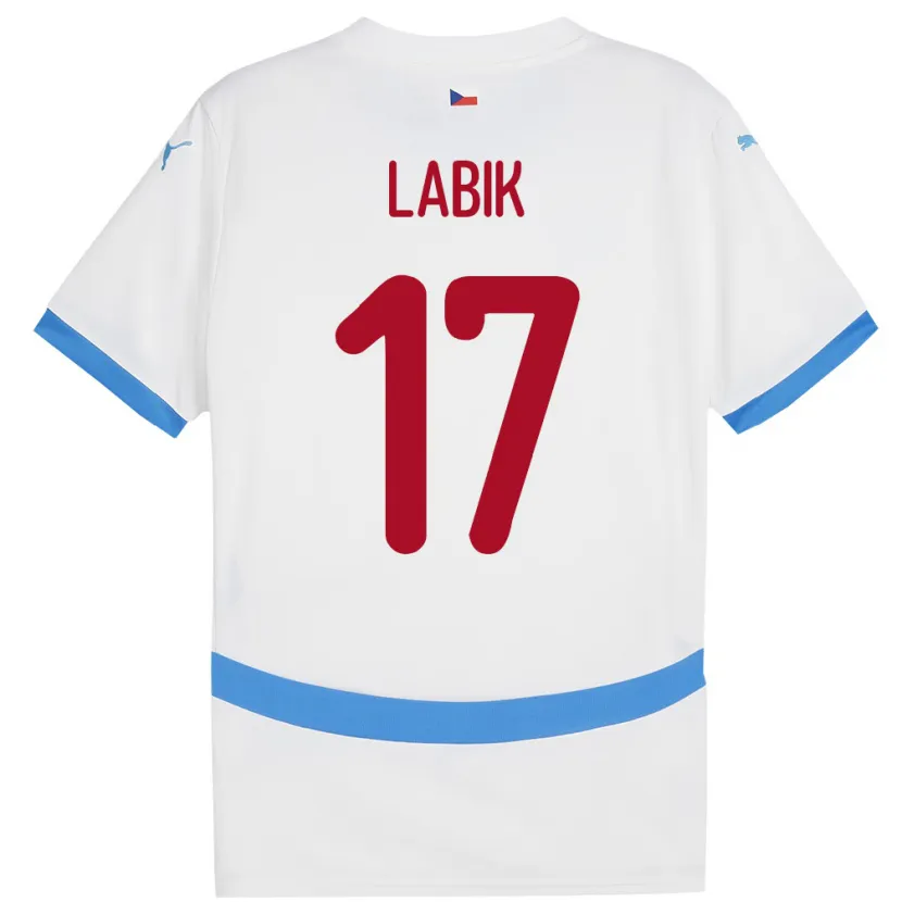 Danxen Herren Tschechien Albert Labik #17 Weiß Auswärtstrikot Trikot 24-26 T-Shirt Schweiz