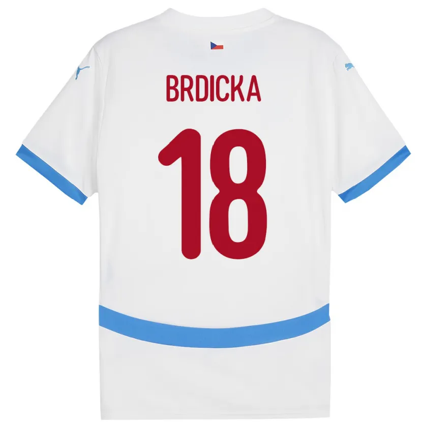 Danxen Herren Tschechien Filip Brdicka #18 Weiß Auswärtstrikot Trikot 24-26 T-Shirt Schweiz