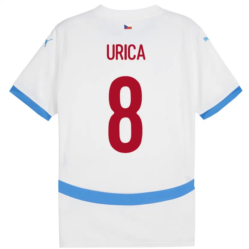 Danxen Herren Tschechien Adam Urica #8 Weiß Auswärtstrikot Trikot 24-26 T-Shirt Schweiz