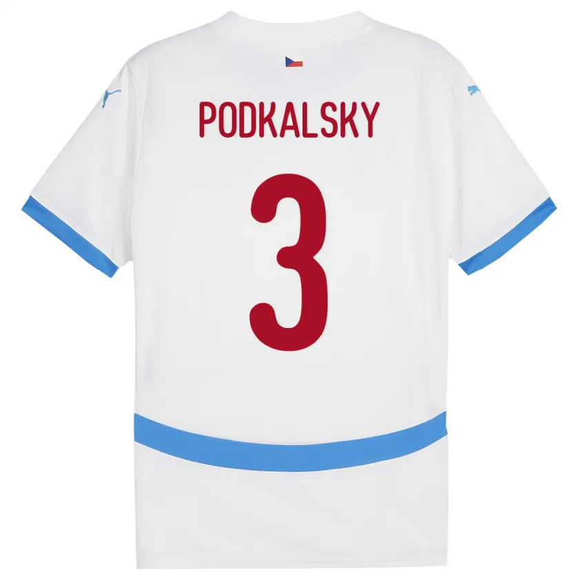 Danxen Herren Tschechien Jakub Podkalsky #3 Weiß Auswärtstrikot Trikot 24-26 T-Shirt Schweiz