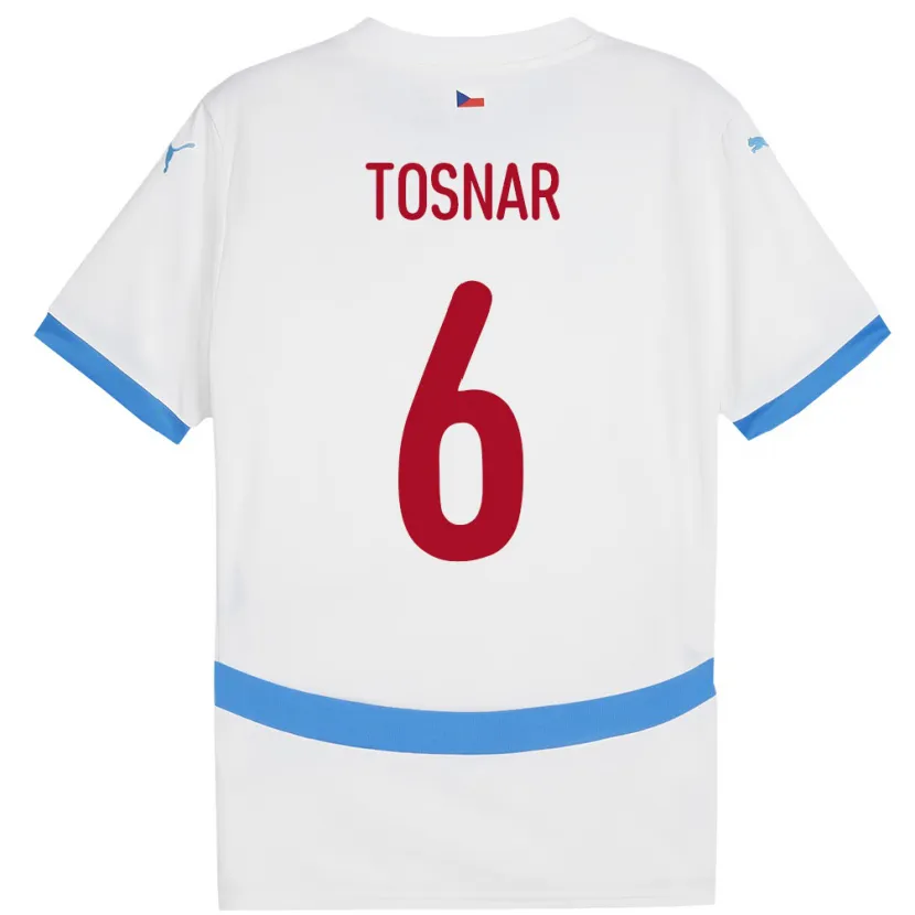 Danxen Herren Tschechien Jakub Tosnar #6 Weiß Auswärtstrikot Trikot 24-26 T-Shirt Schweiz