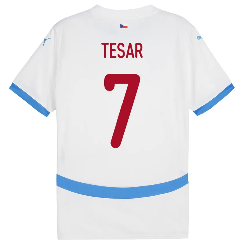 Danxen Herren Tschechien Simon Tesar #7 Weiß Auswärtstrikot Trikot 24-26 T-Shirt Schweiz