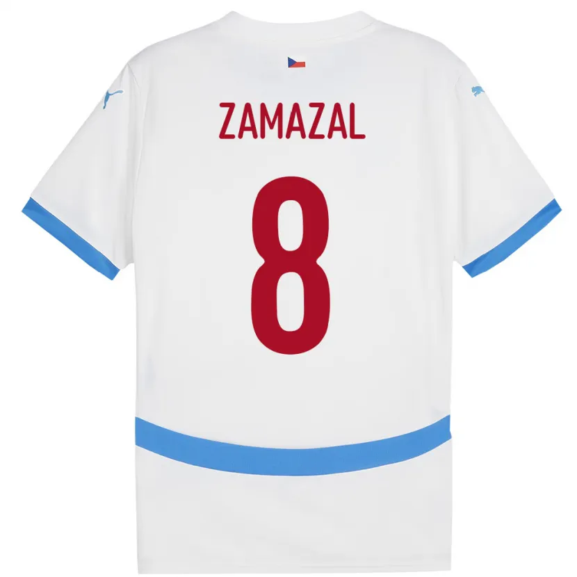 Danxen Herren Tschechien Denis Zamazal #8 Weiß Auswärtstrikot Trikot 24-26 T-Shirt Schweiz