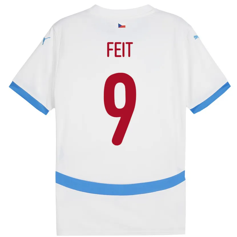 Danxen Herren Tschechien Jan Feit #9 Weiß Auswärtstrikot Trikot 24-26 T-Shirt Schweiz
