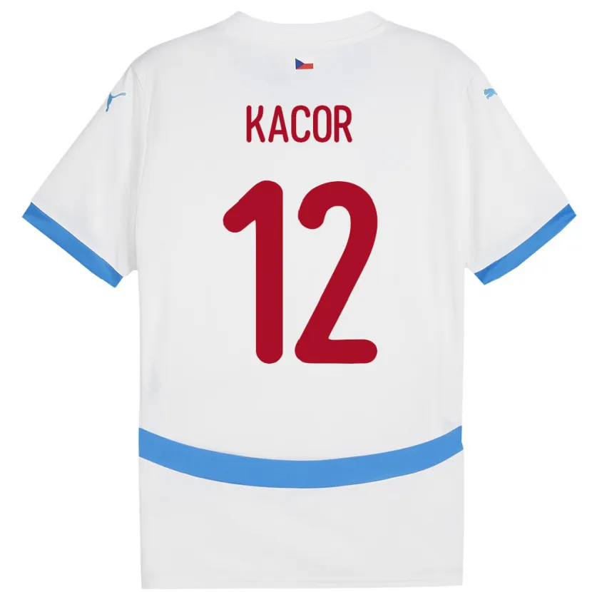 Danxen Herren Tschechien Pavel Kacor #12 Weiß Auswärtstrikot Trikot 24-26 T-Shirt Schweiz