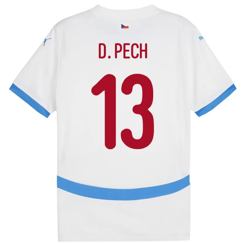 Danxen Herren Tschechien Dominik Pech #13 Weiß Auswärtstrikot Trikot 24-26 T-Shirt Schweiz