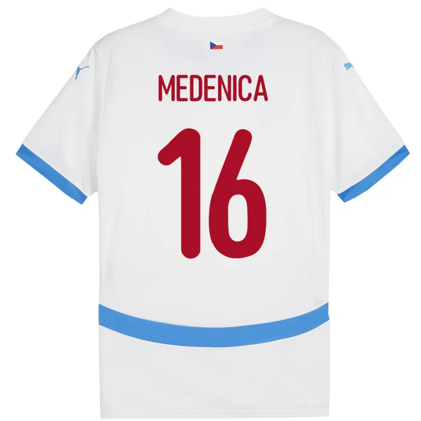 Danxen Herren Tschechien Djordjije Medenica #16 Weiß Auswärtstrikot Trikot 24-26 T-Shirt Schweiz