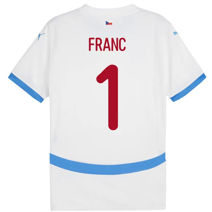 Danxen Herren Tschechien Lukas Franc #1 Weiß Auswärtstrikot Trikot 24-26 T-Shirt Schweiz