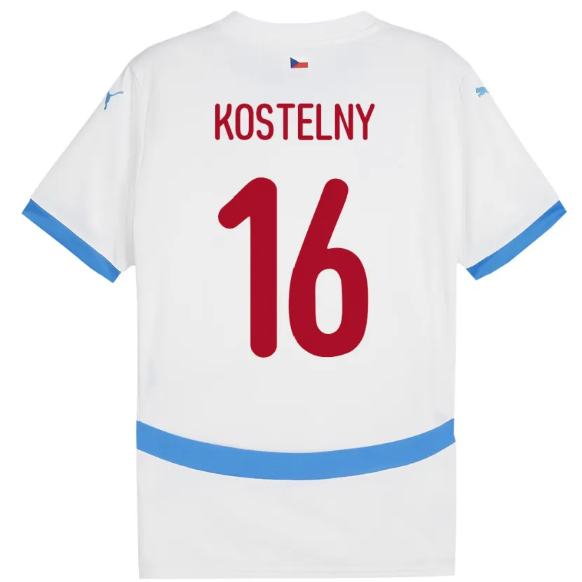 Danxen Herren Tschechien Krystof Kostelny #16 Weiß Auswärtstrikot Trikot 24-26 T-Shirt Schweiz