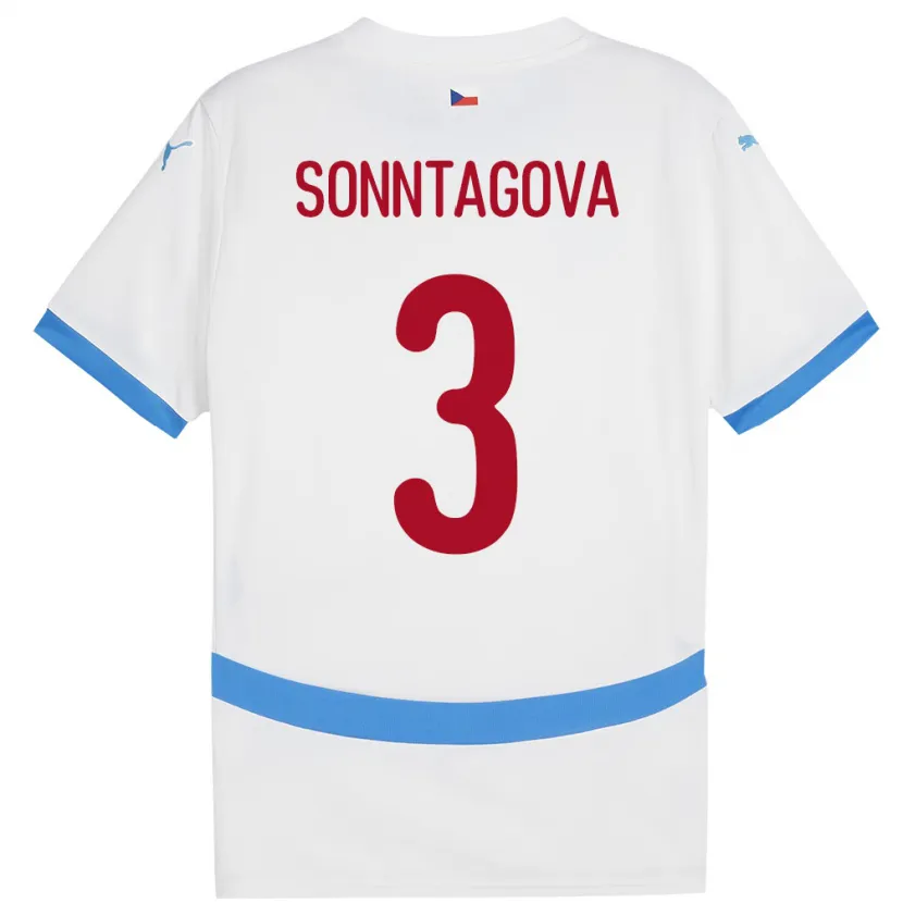 Danxen Herren Tschechien Eliška Sonntagová #3 Weiß Auswärtstrikot Trikot 24-26 T-Shirt Schweiz