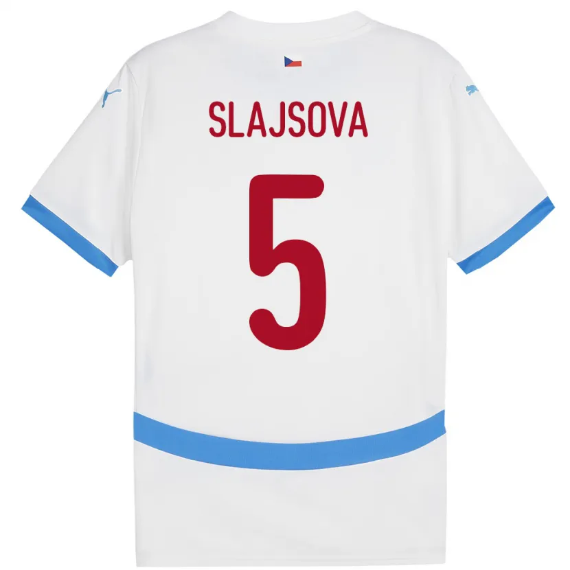Danxen Herren Tschechien Gabriela Šlajsová #5 Weiß Auswärtstrikot Trikot 24-26 T-Shirt Schweiz