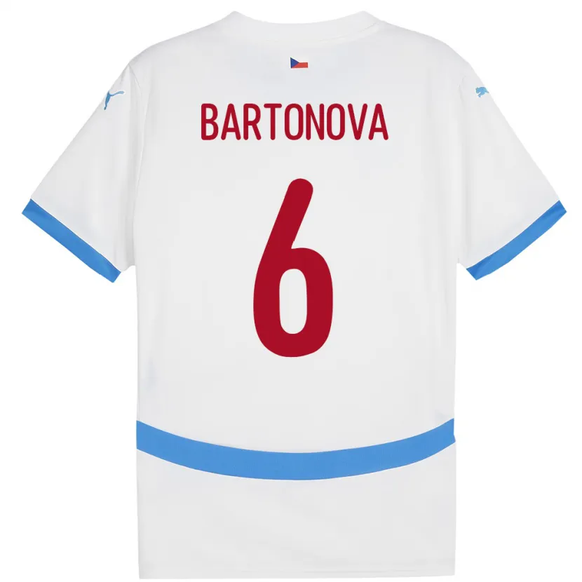 Danxen Herren Tschechien Eva Bartoňová #6 Weiß Auswärtstrikot Trikot 24-26 T-Shirt Schweiz