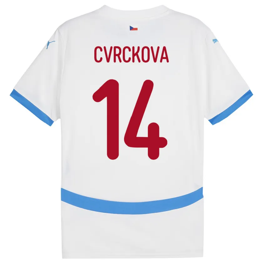 Danxen Herren Tschechien Klára Cvrčková #14 Weiß Auswärtstrikot Trikot 24-26 T-Shirt Schweiz