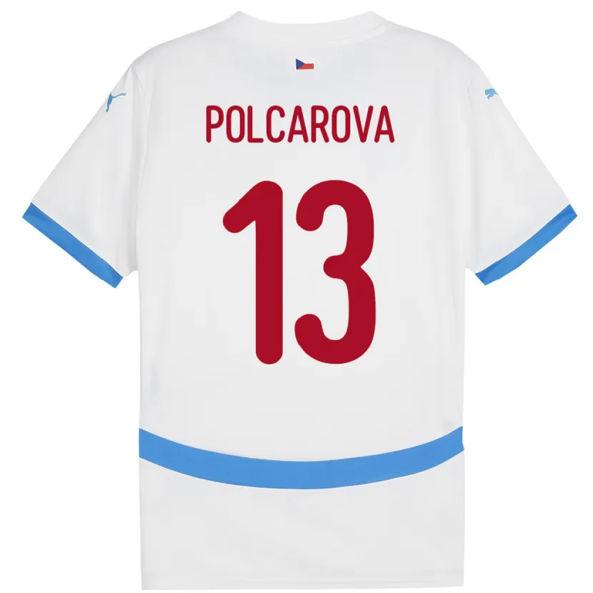 Danxen Herren Tschechien Barbora Polcarová #13 Weiß Auswärtstrikot Trikot 24-26 T-Shirt Schweiz