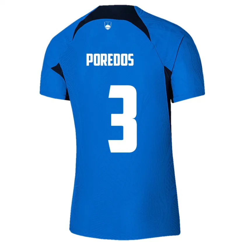 Danxen Herren Slowenien Luka Poredos #3 Blau Auswärtstrikot Trikot 24-26 T-Shirt Schweiz