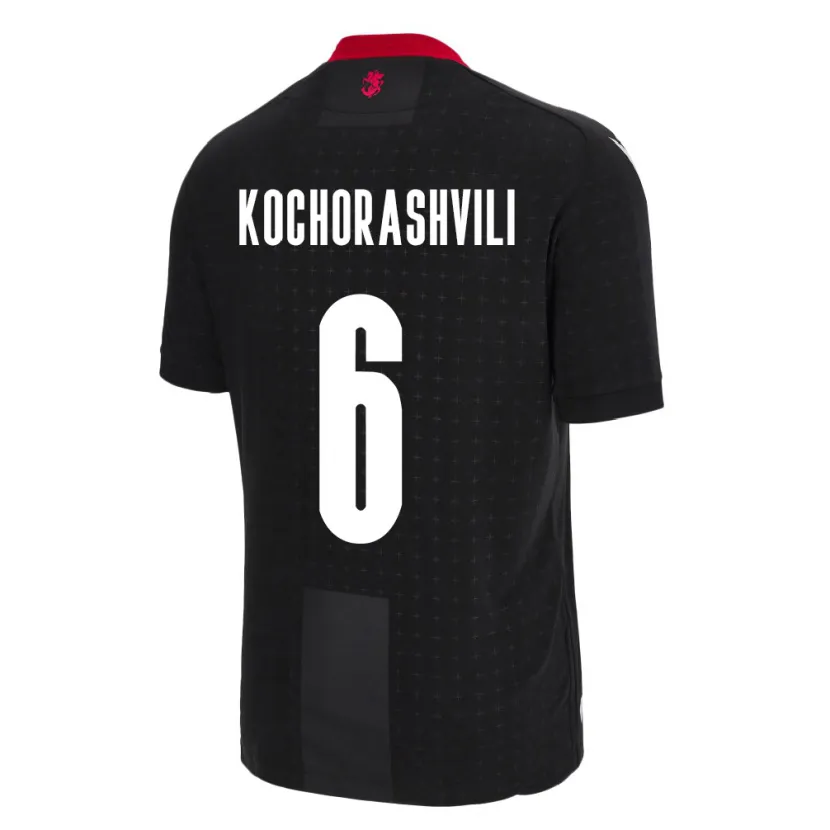 Danxen Herren Georgien Giorgi Kochorashvili #6 Schwarz Auswärtstrikot Trikot 24-26 T-Shirt Schweiz
