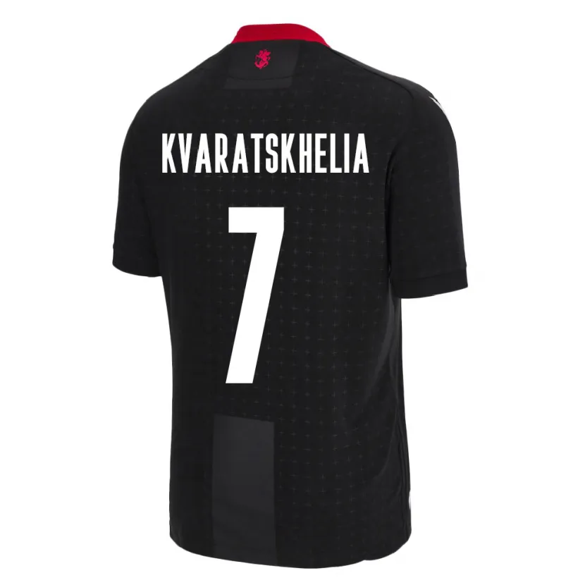 Danxen Herren Georgien Khvicha Kvaratskhelia #7 Schwarz Auswärtstrikot Trikot 24-26 T-Shirt Schweiz