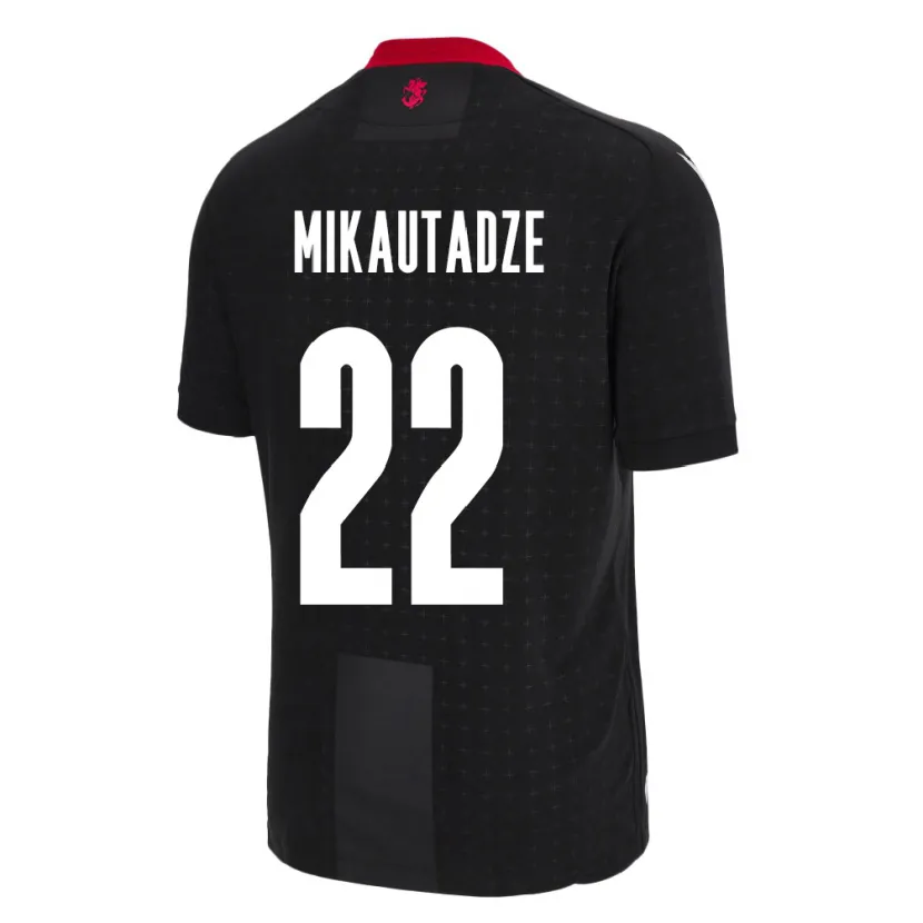 Danxen Herren Georgien Georges Mikautadze #22 Schwarz Auswärtstrikot Trikot 24-26 T-Shirt Schweiz